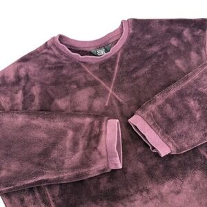 Athleta Girl Purple Velour‎ Plush Sweatshirt Crew Neck Kids Size XXL/16